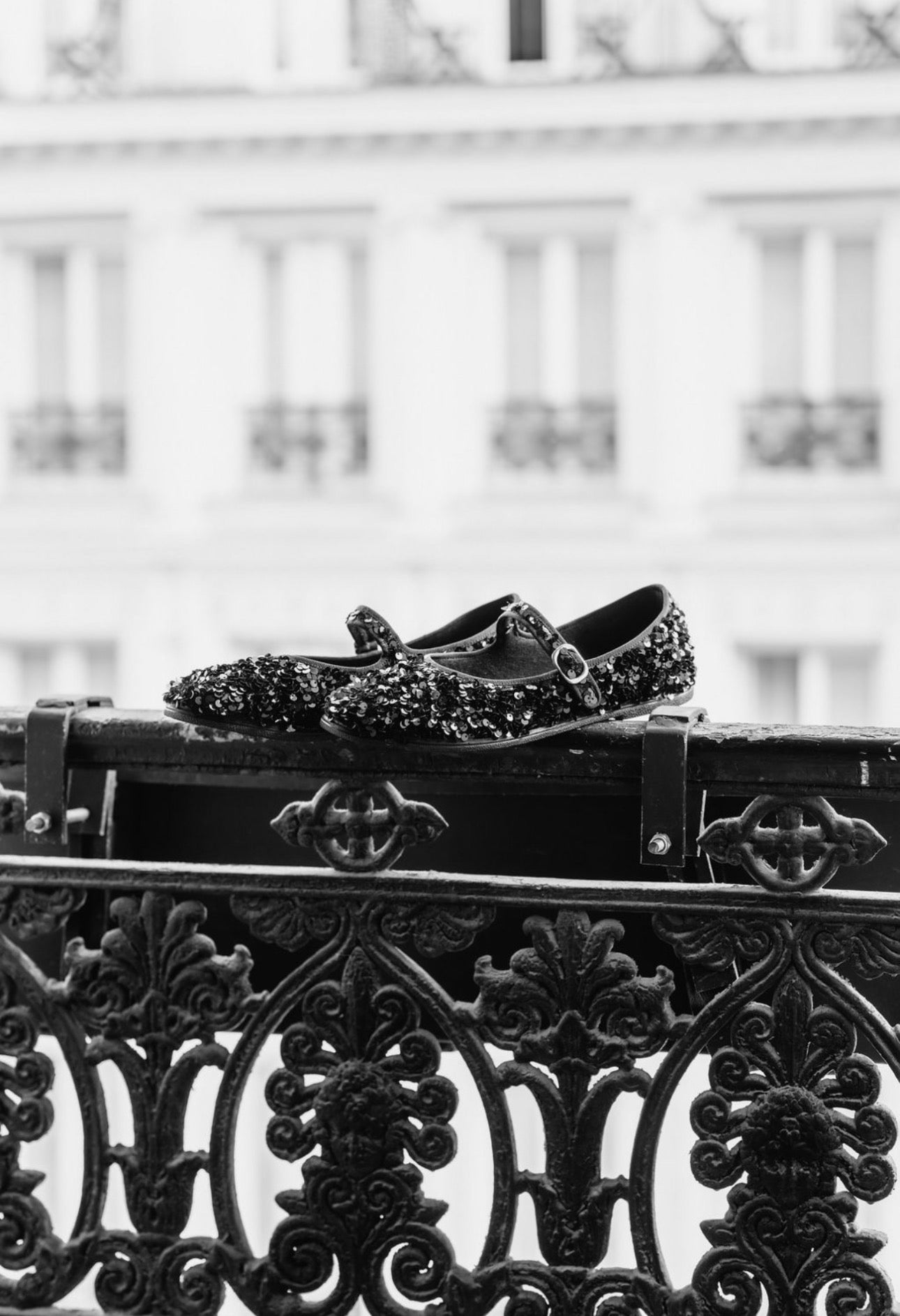 SHOOTINGSCHUH Negro Mary Jane Furlane Pailletten (Vegan) 41