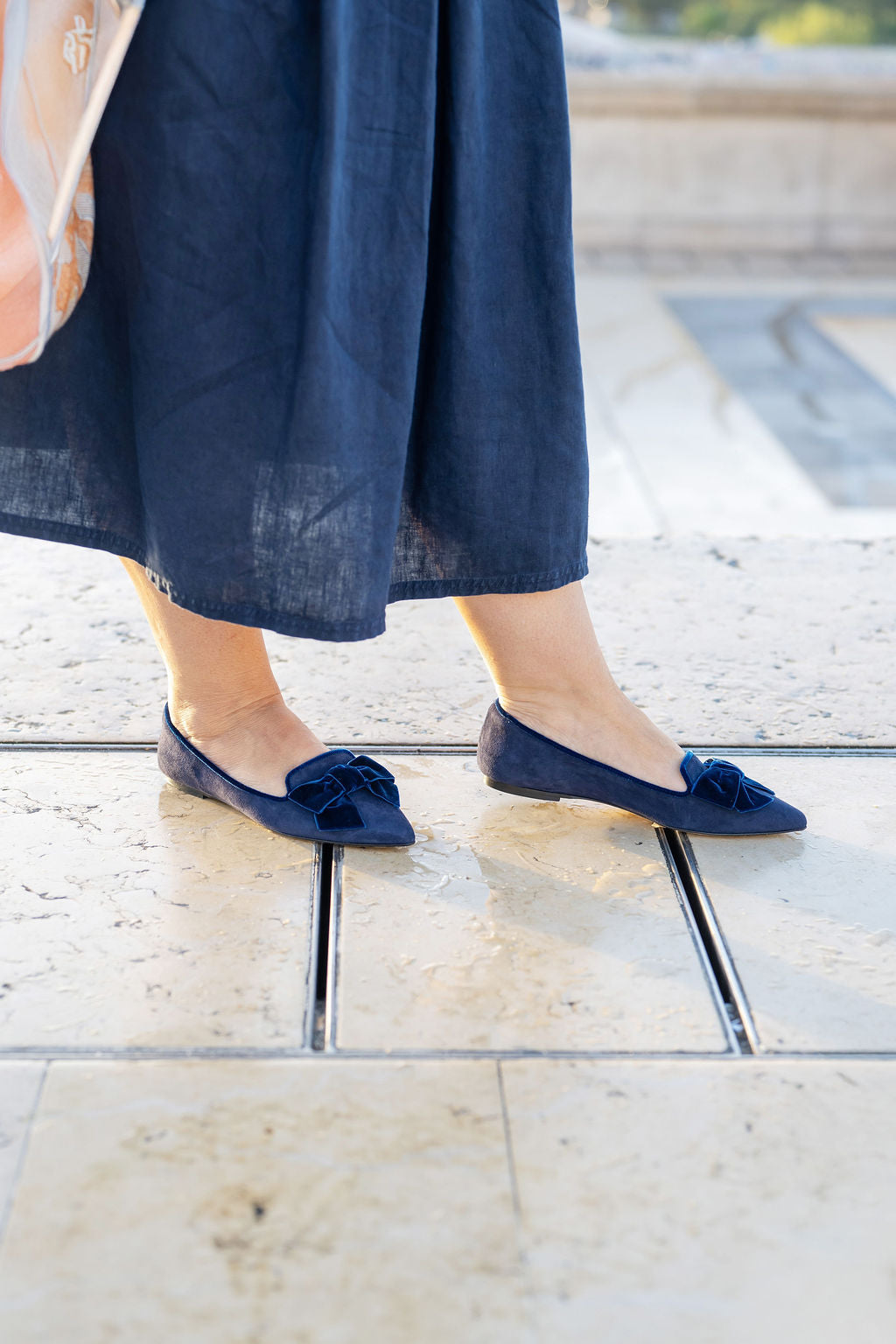 Blu Schleifenloafer Pointy