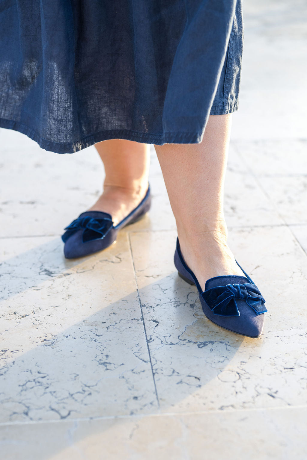 Blu Schleifenloafer Pointy