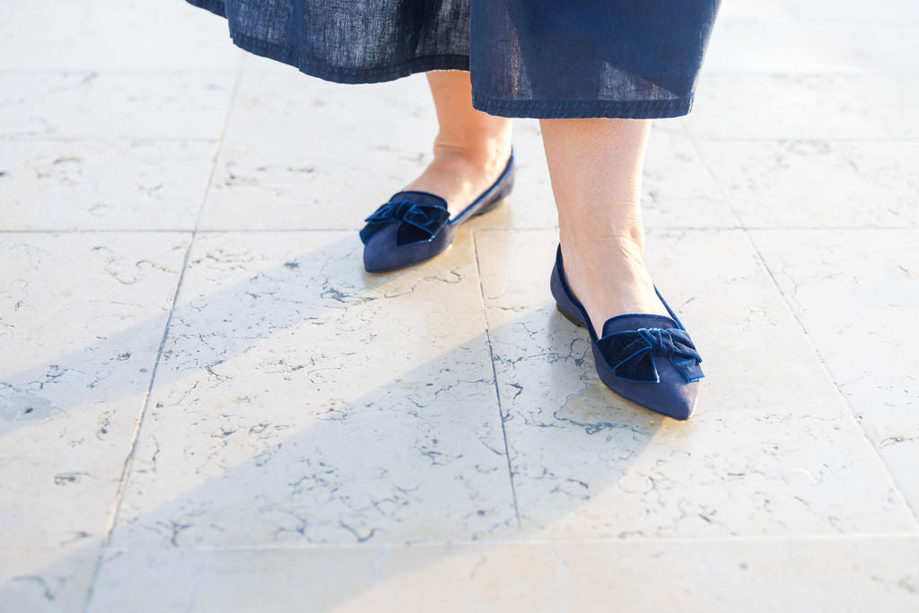 Blu Schleifenloafer Pointy