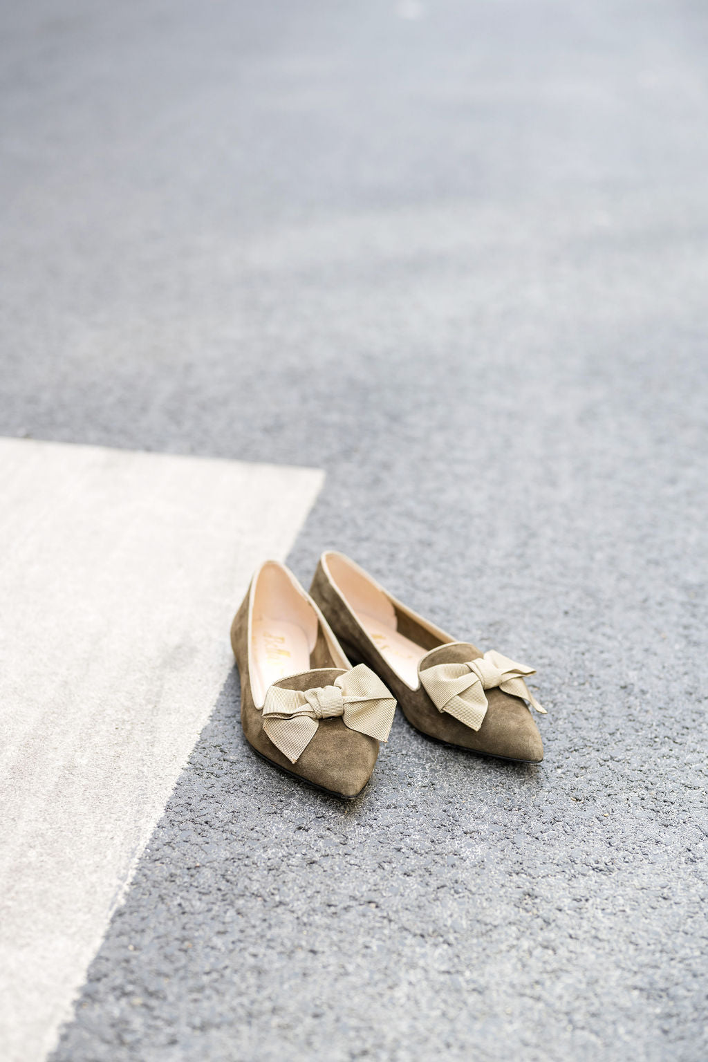 Oliva-Tortora Schleifenloafer Pointy