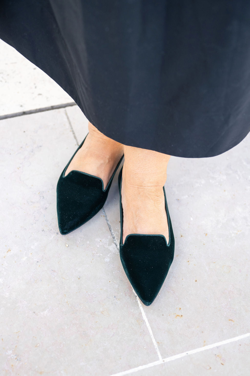 Verde Velvet Pointy Loafer