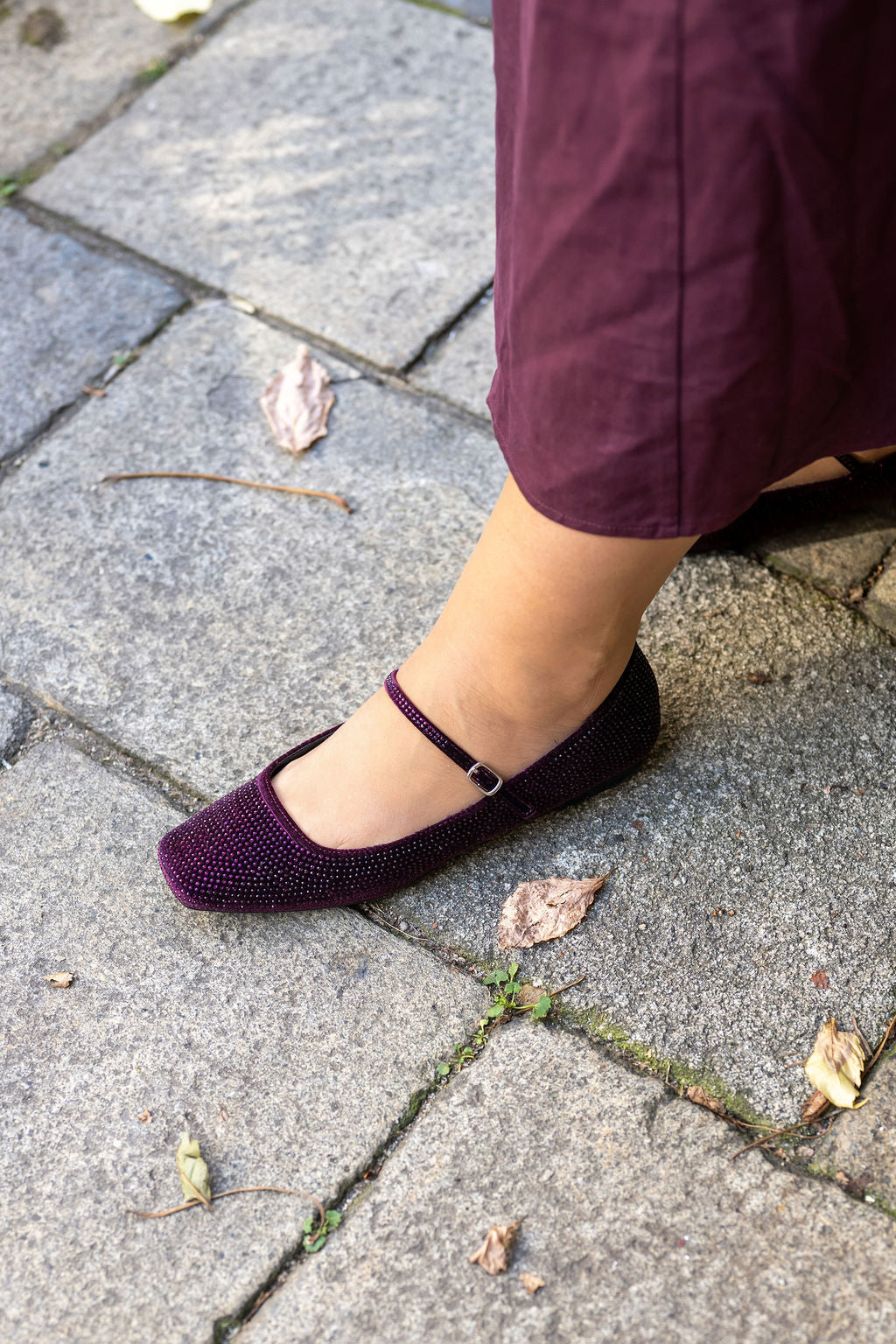 Vinaccia Strass Mary Jane Velluto