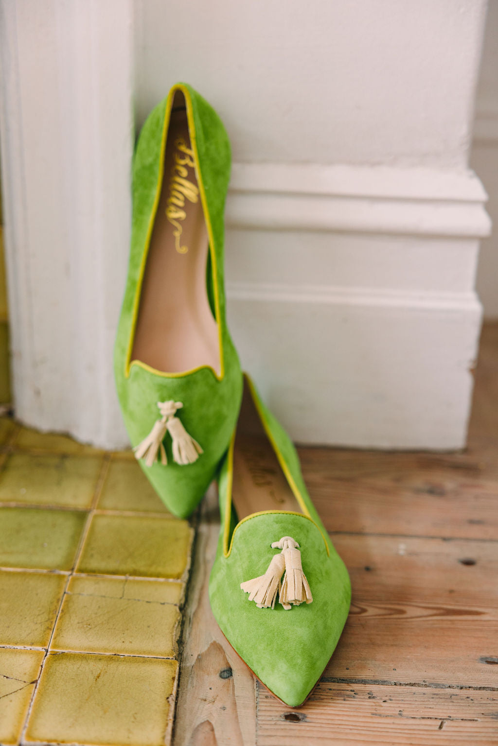 Lizard-Citrus-Lime Tassel Loafer Pointy (short tassel)