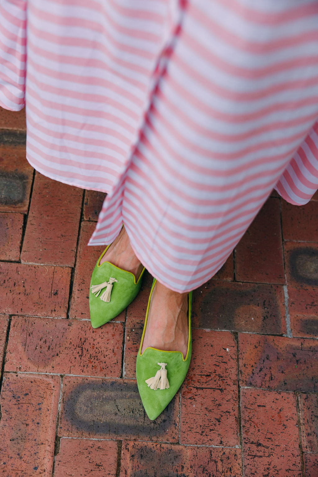 Lizard-Citrus-Lime Tassel Loafer Pointy (short tassel)