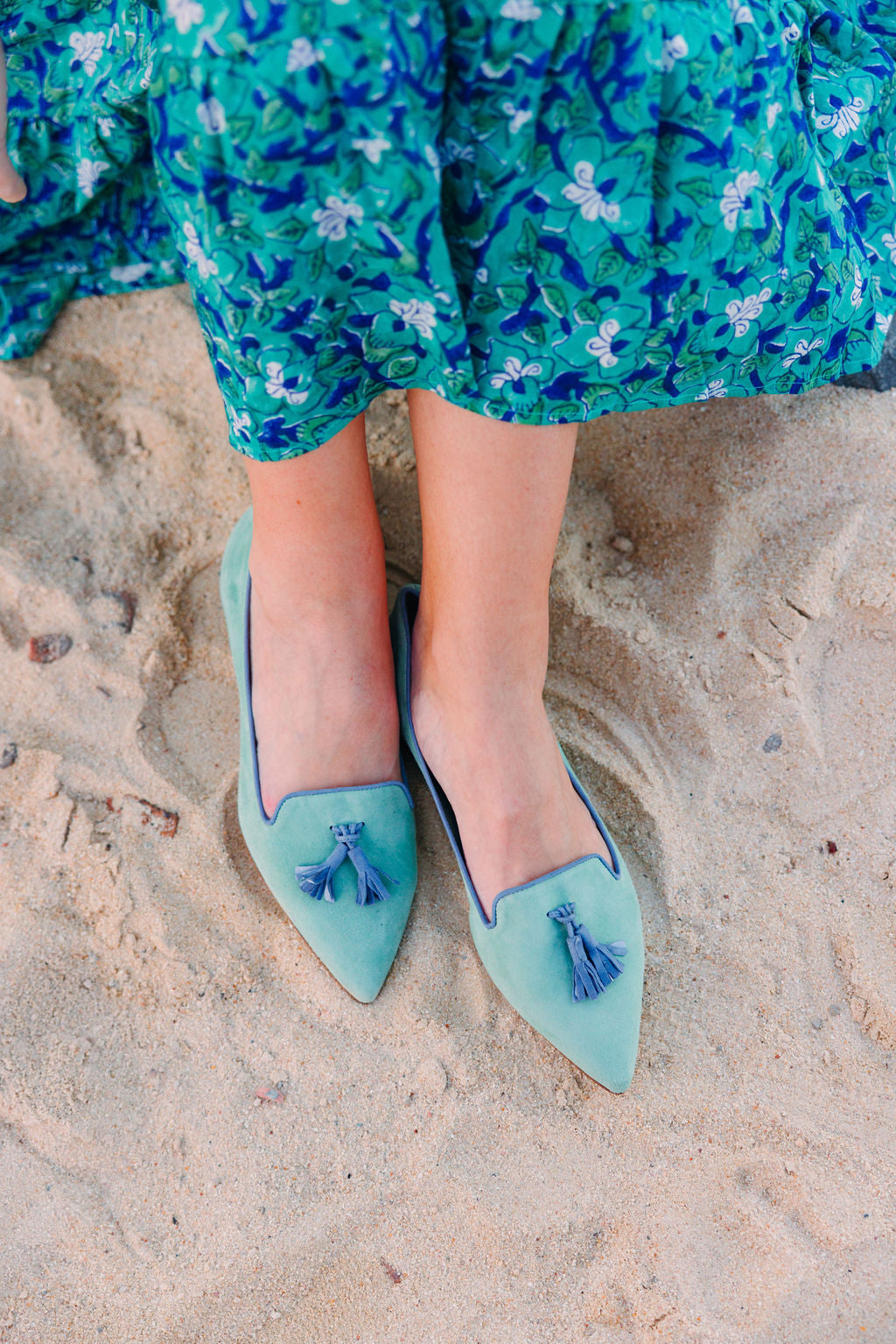 Salvia-Heaven Tasselloafer Pointy (kurzer Tassel)