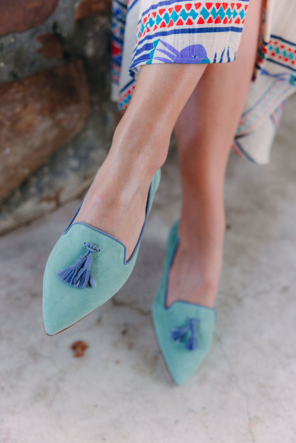 Salvia-Heaven Tasselloafer Pointy (kurzer Tassel)