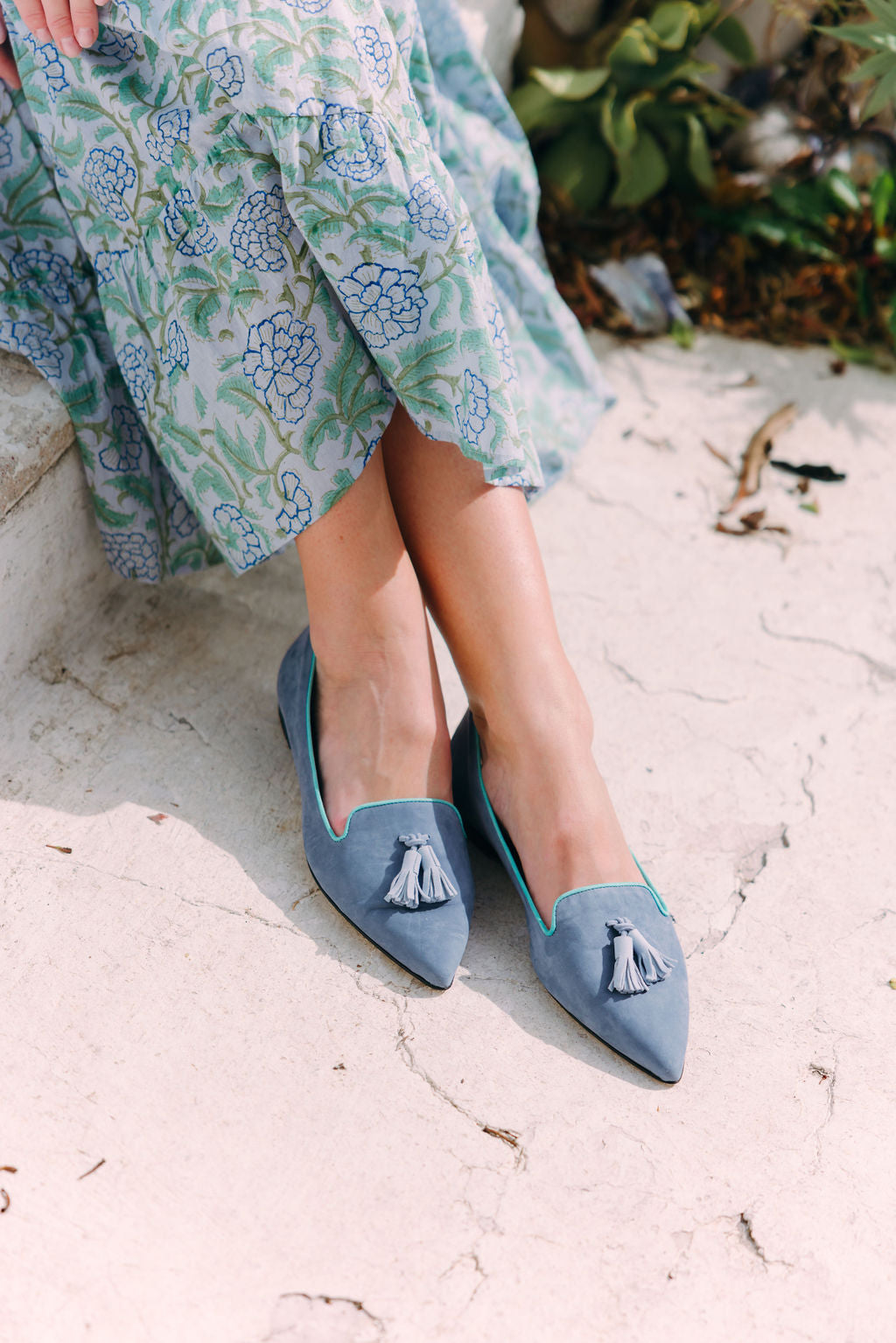 Dark Blue-Xeno-Tiffany Tasselloafer Pointy (kurzer Tassel)