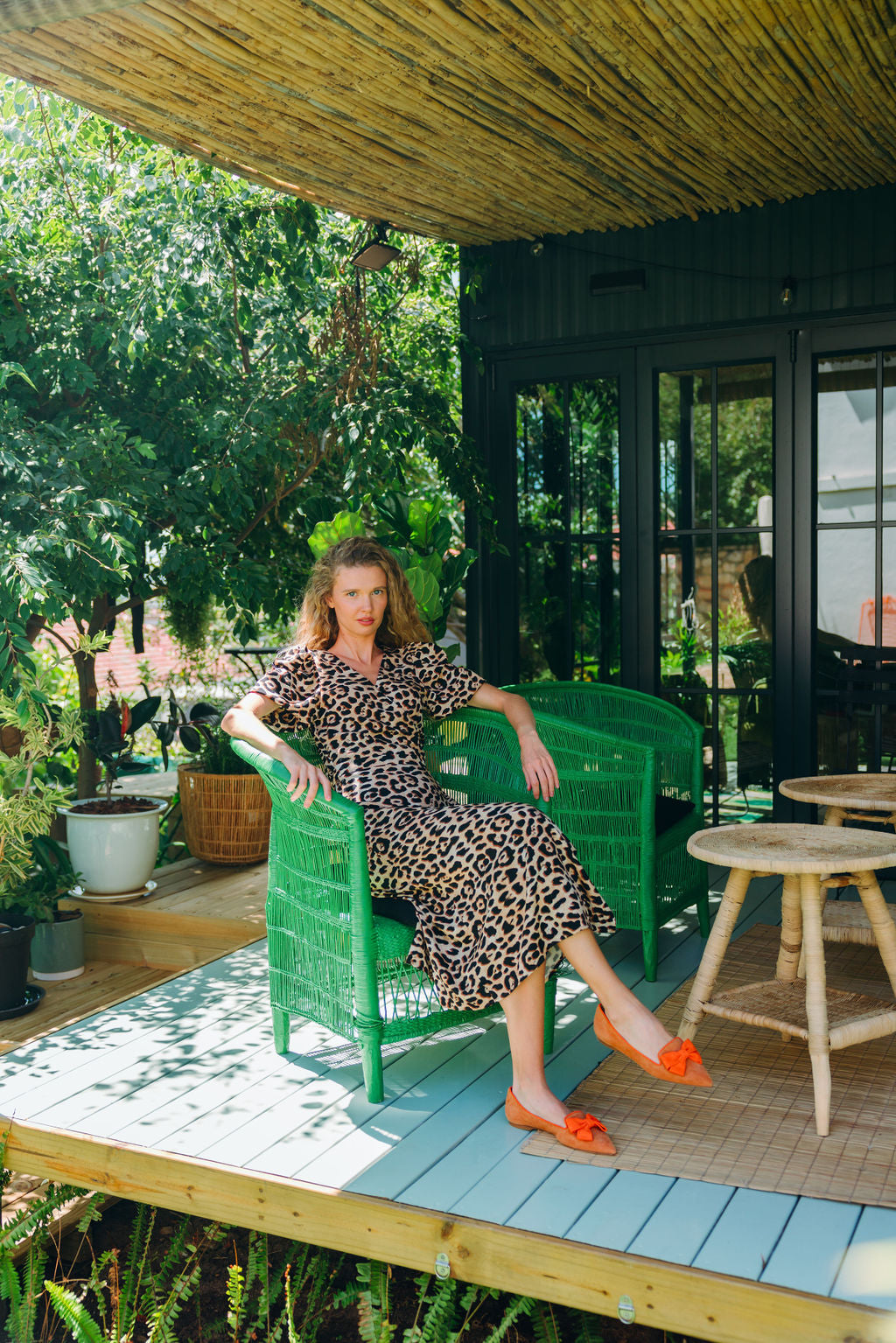 Amber-Mandarino Pointy Bow Loafer