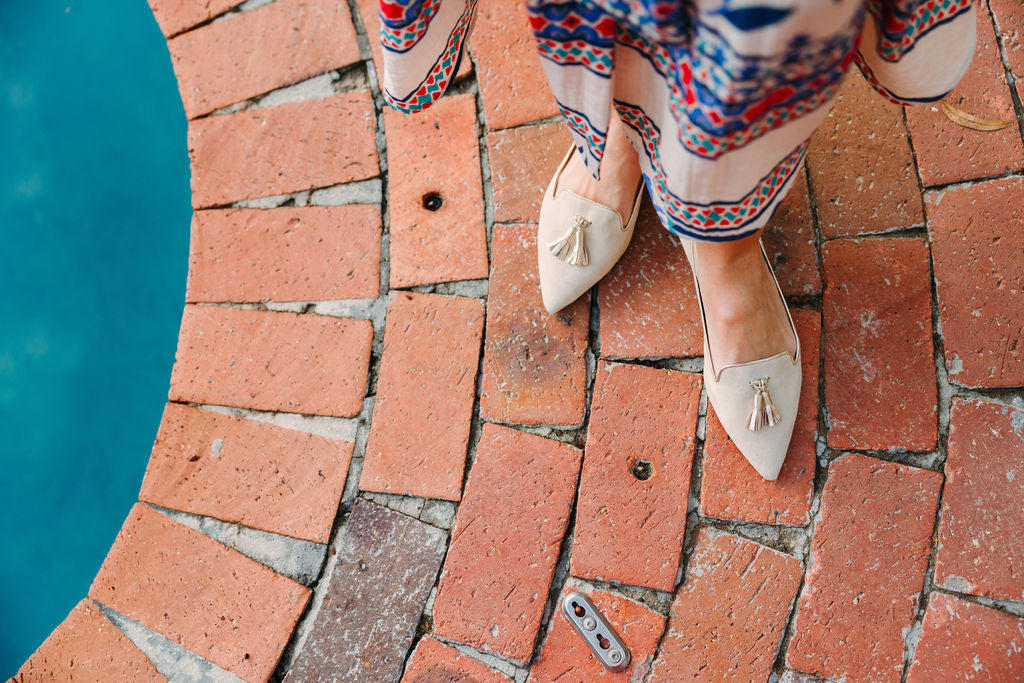 Crema-Berg Wash Platino Tasselloafer Pointy (kurzer Tassel)