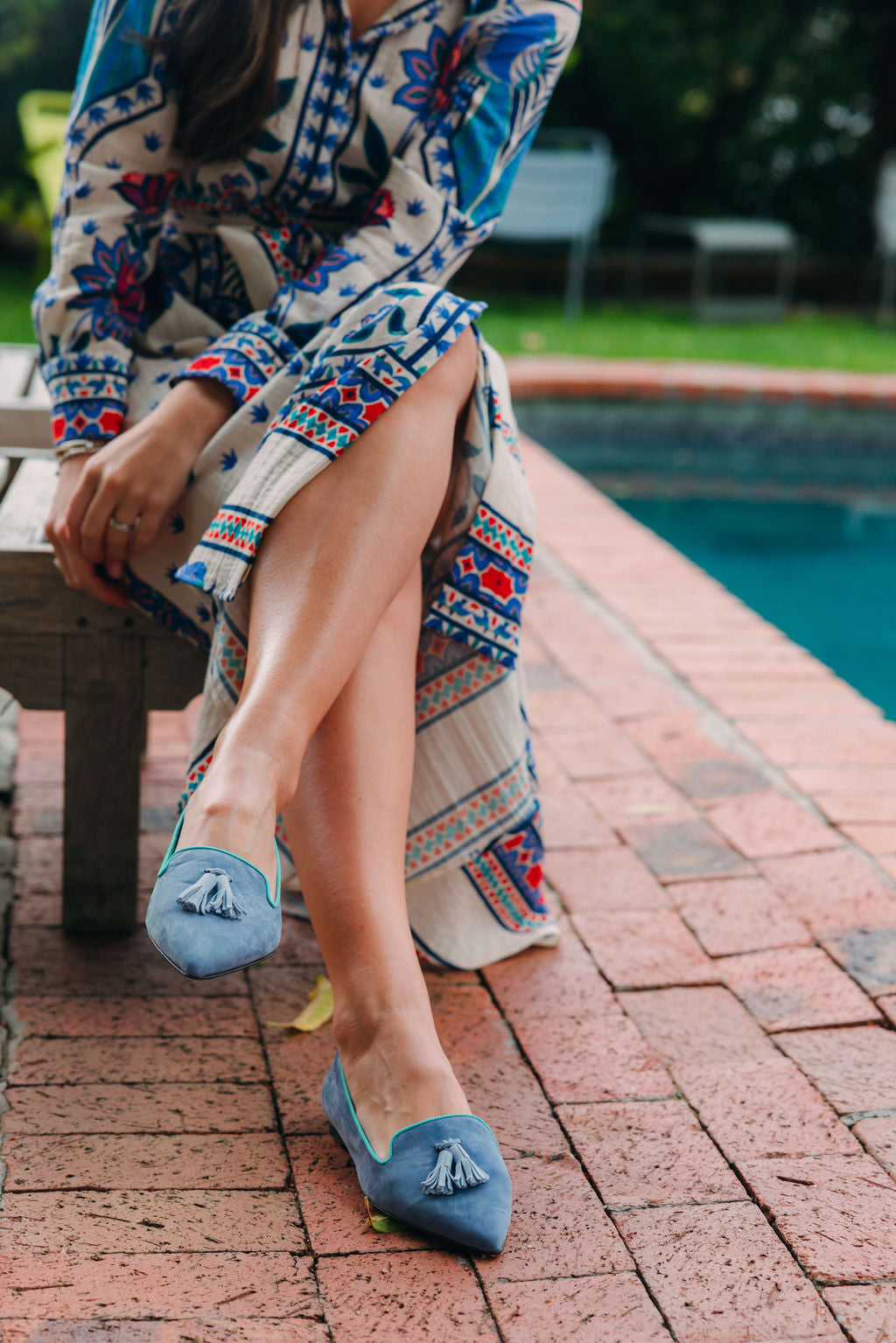 Dark Blue-Xeno-Tiffany Tasselloafer Pointy (kurzer Tassel)