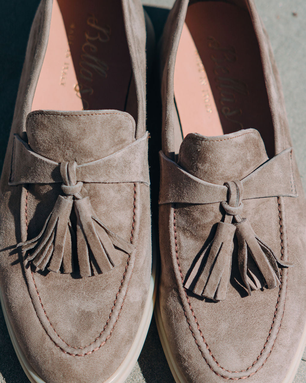 Taupe Tassel-Yachtslipper Herren