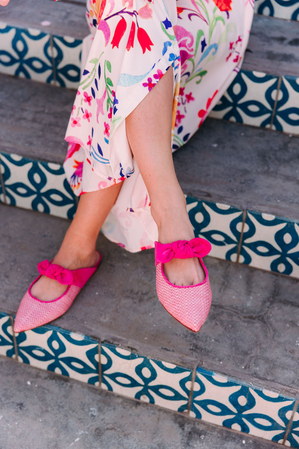 Hot Pink Bast Mules