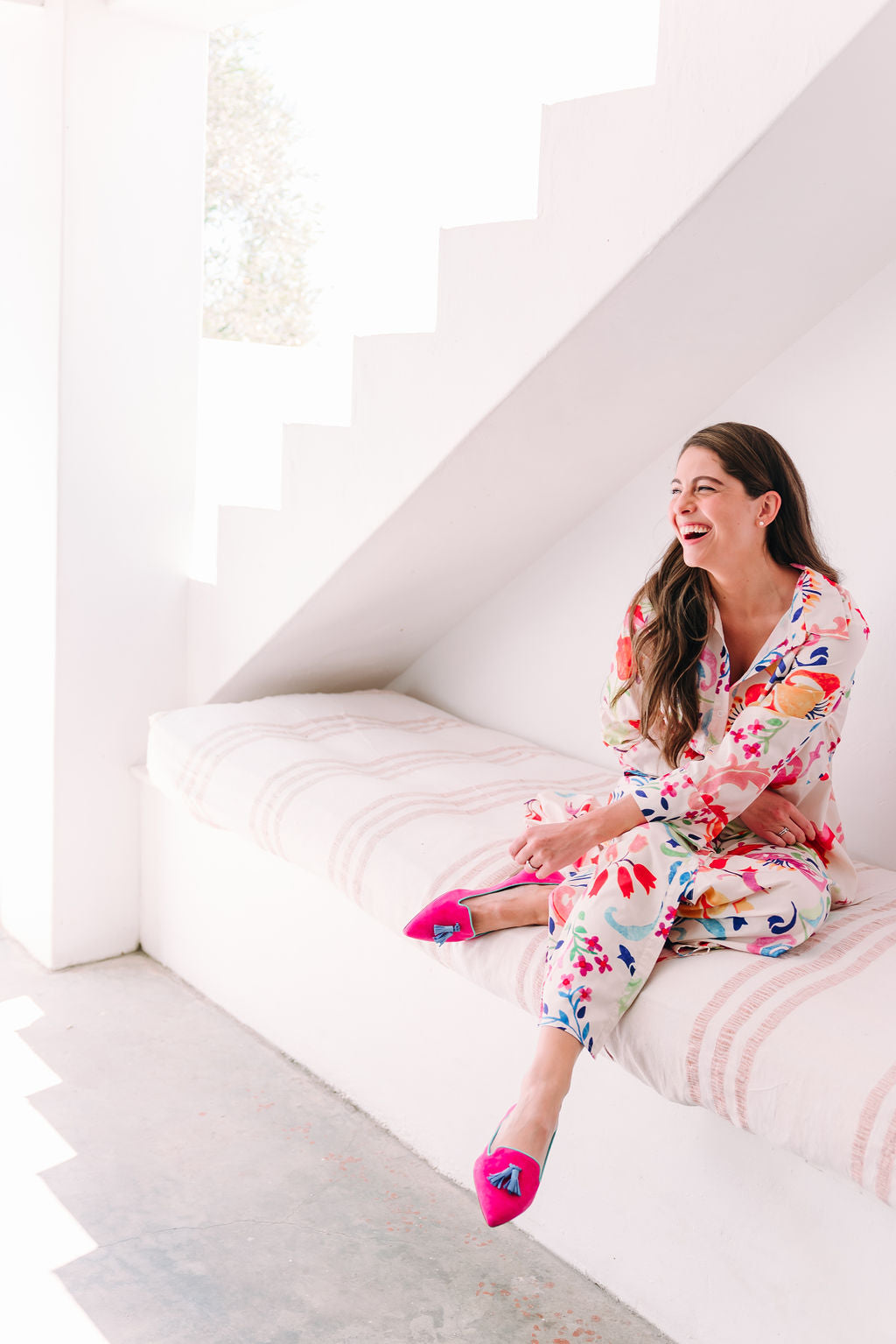 Hot Pink-Onda-Tiffany Tassel Loafer Pointy (short tassel)