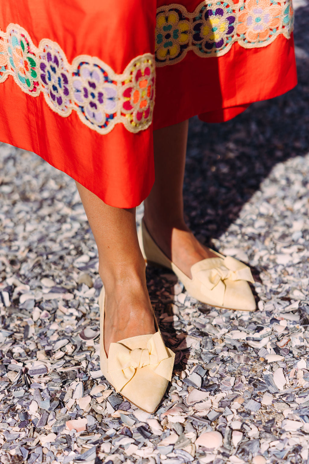 Citrus-Paglia Schleifenloafer Pointy