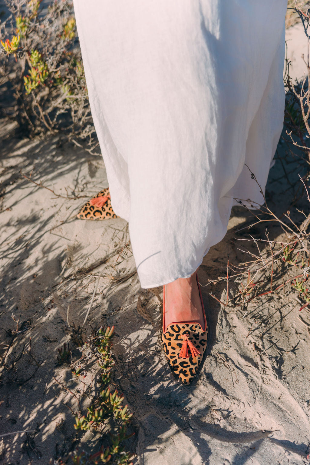 Leopardino-Melon Tasselloafer Pointy (kurzer Tassel)