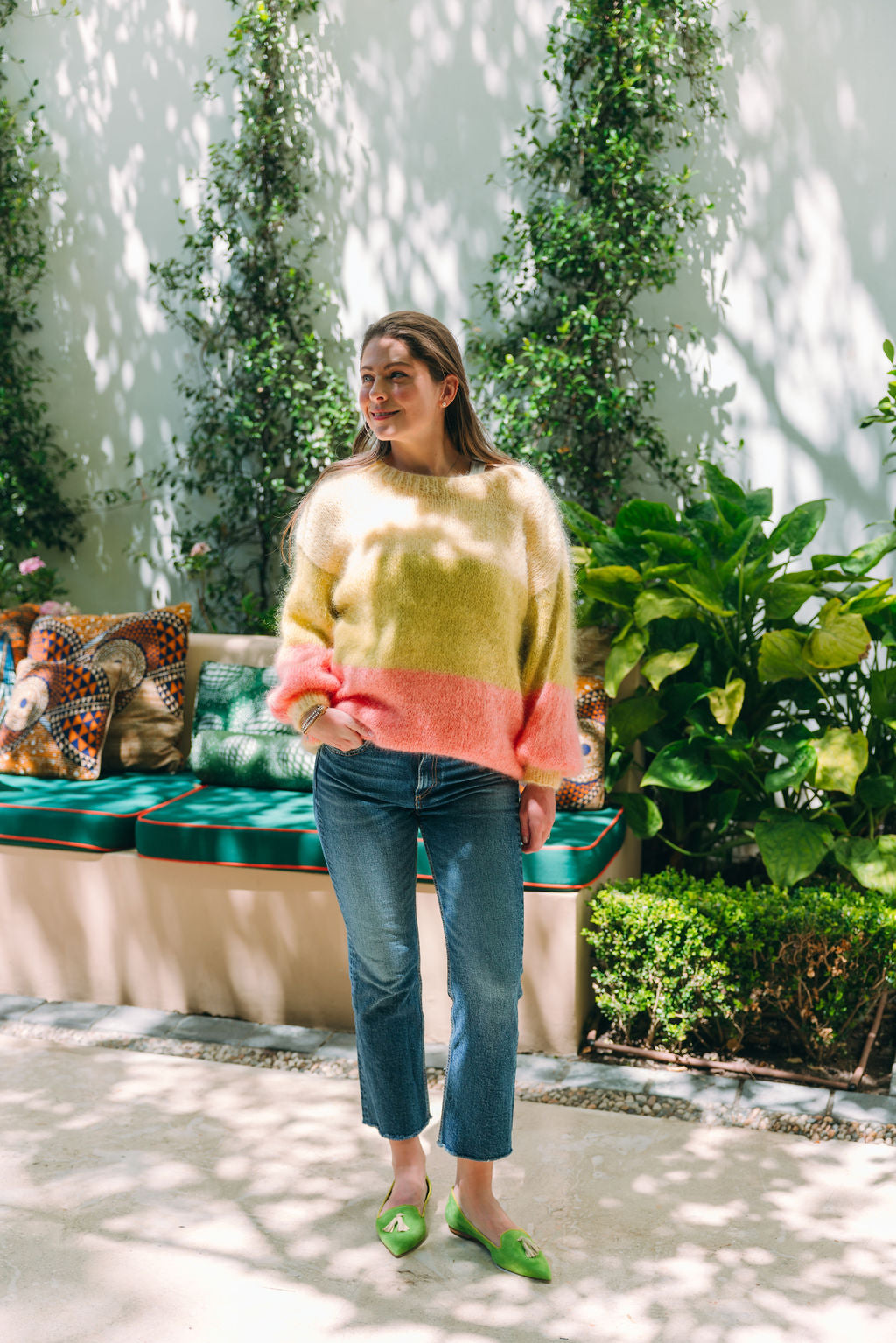 Lizard-Citrus-Lime Tasselloafer Pointy (kurzer Tassel)