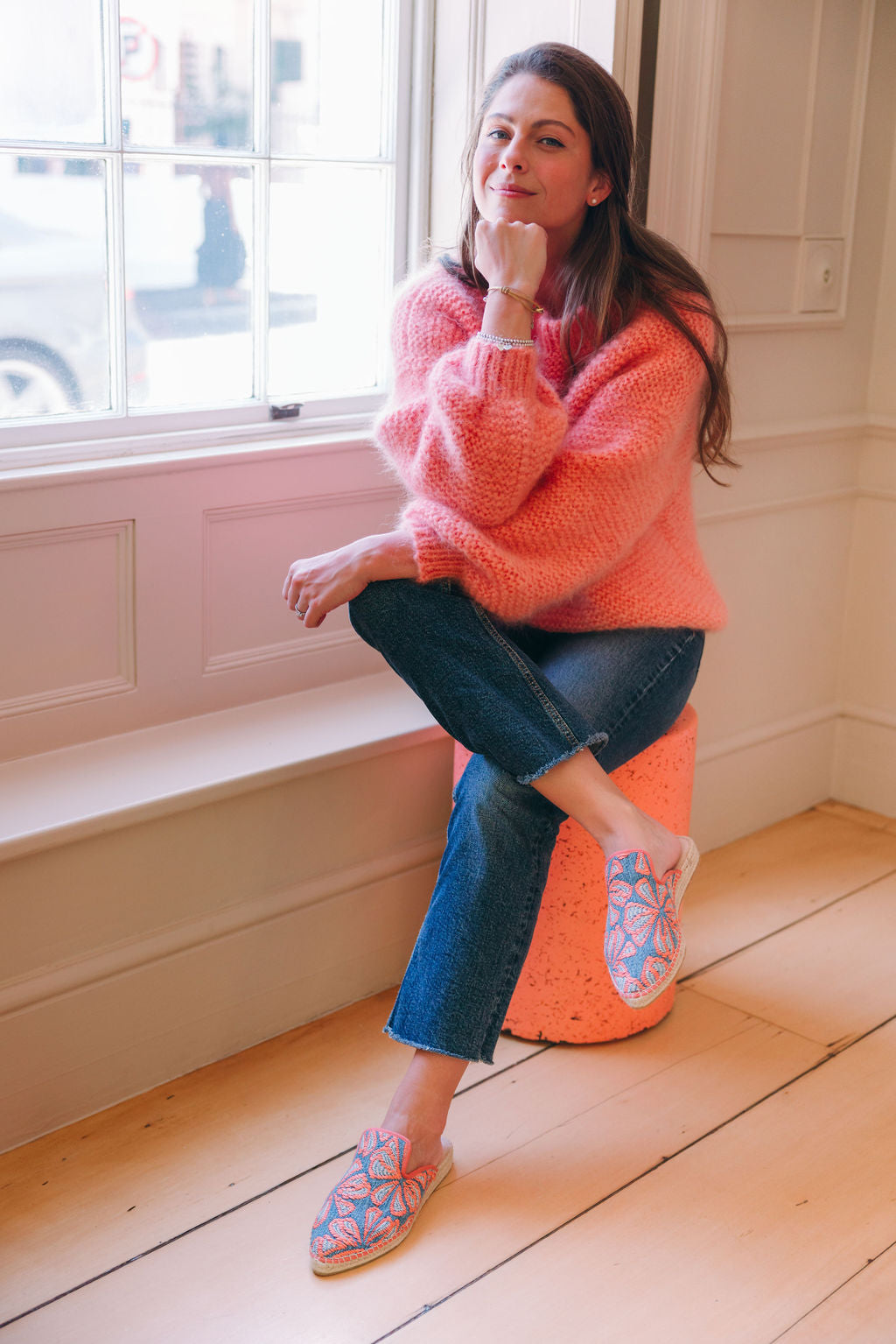 Coral Espadrilles Mules