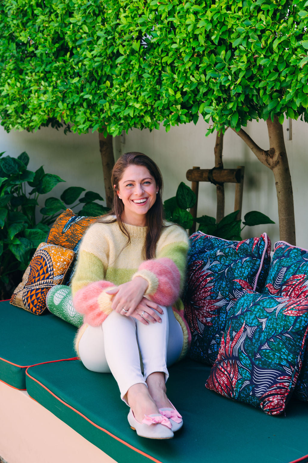 Grey-pink bow loafers