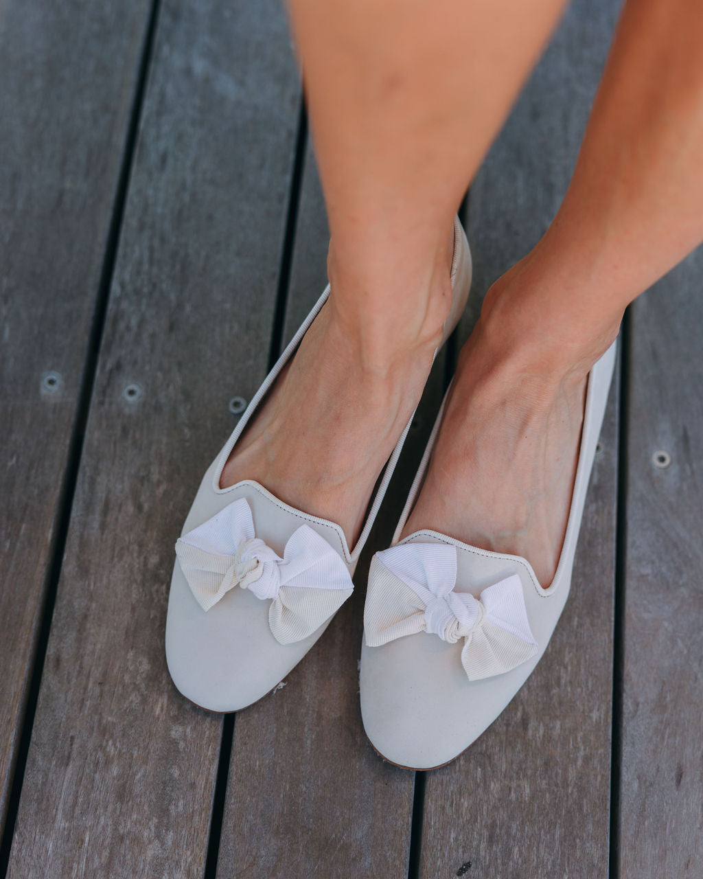 Beige-Panna Schleifenloafer