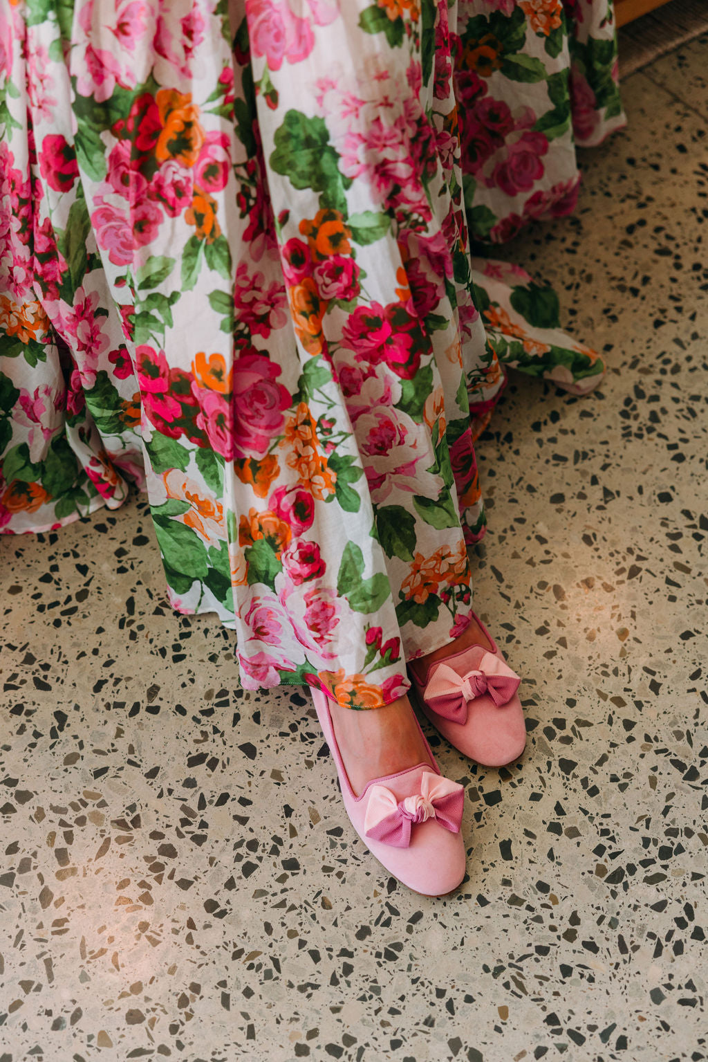 Pig Rose-Ortensia bow loafers