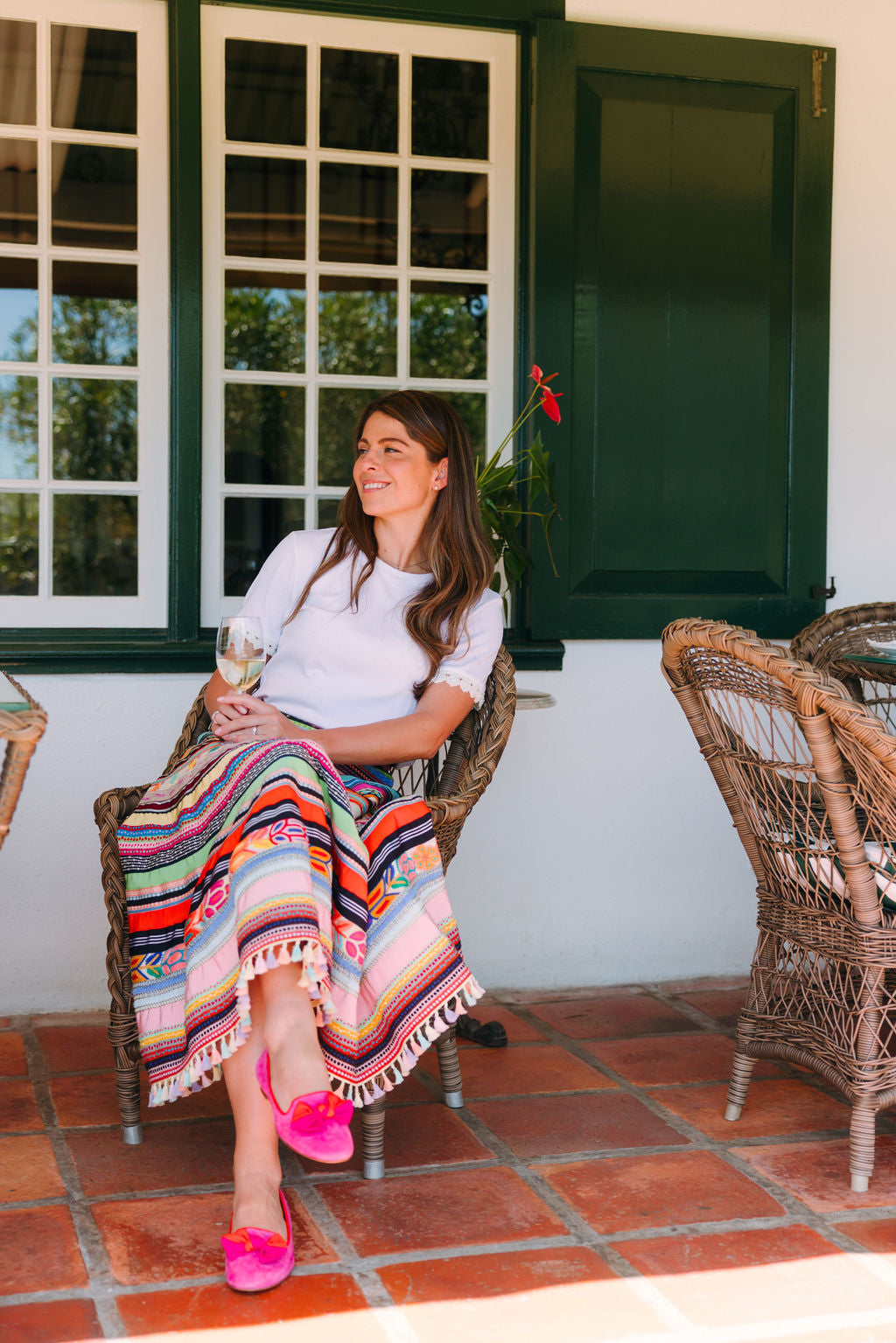 Hot Pink-Arancio Schleifenloafer