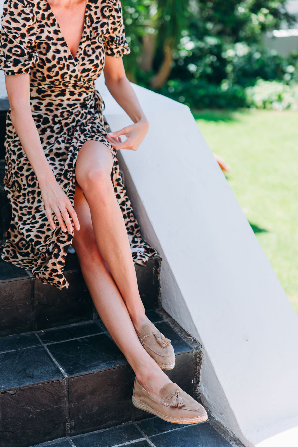 Taupe Espadrilles Pointy (mit Tassel)