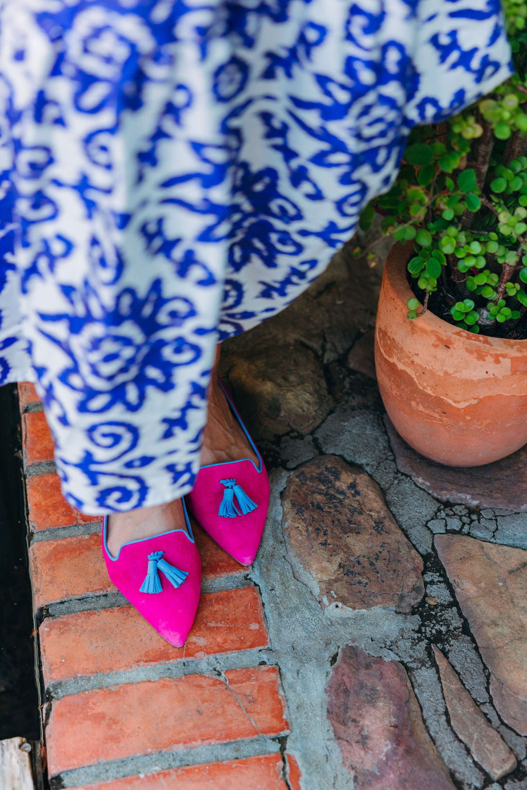 Fuxia-Onda Tasselloafer Pointy (kurzer Tassel)