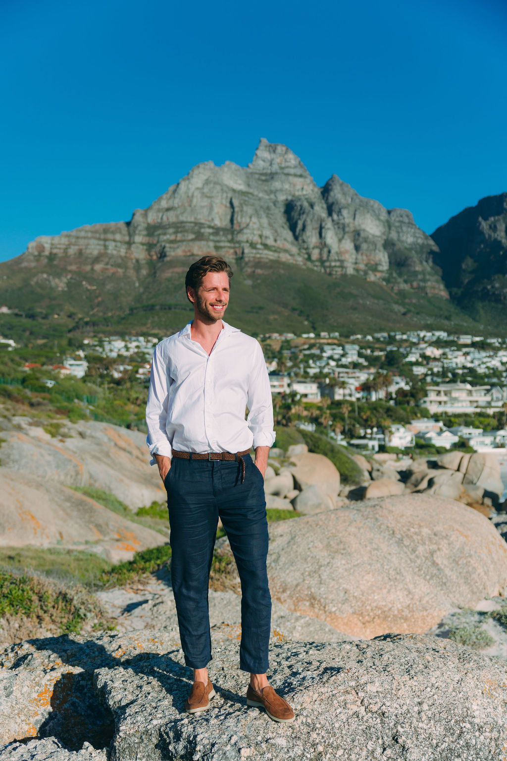 MEN yacht slippers Marrone beige sole