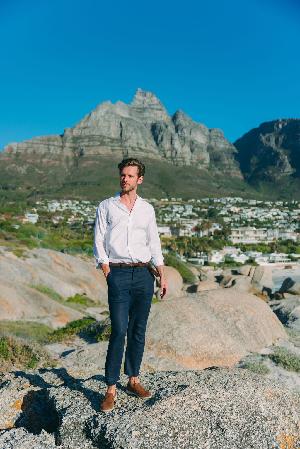 Herren Yachtslipper Marrone beige Sohle