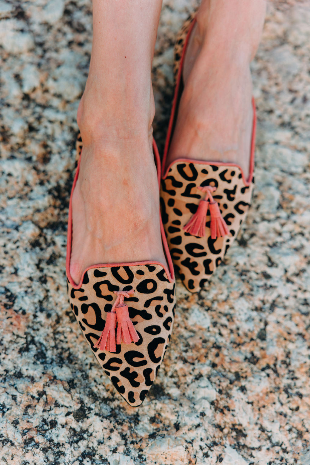 Leopardino-Melon Tasselloafer Pointy (kurzer Tassel)
