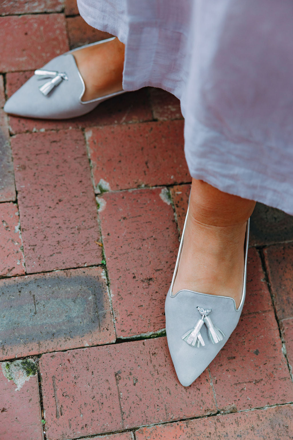 Grey-Berg Wash Argento Tassel Loafer Pointy (short tassel)