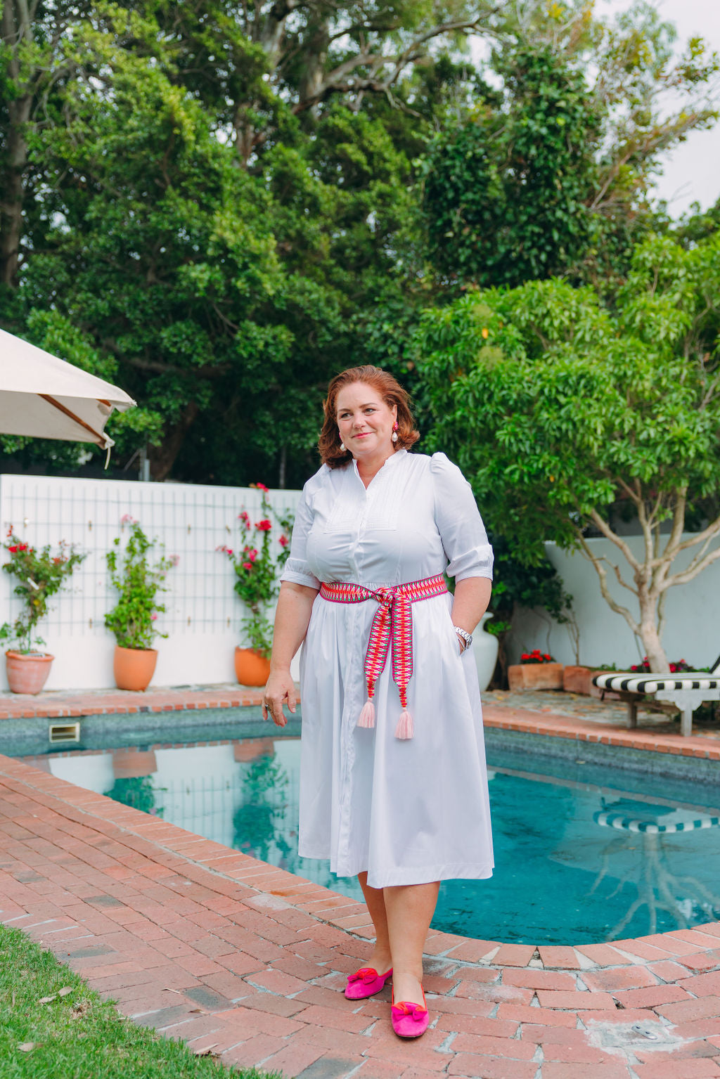 Hot Pink-Arancio Schleifenloafer