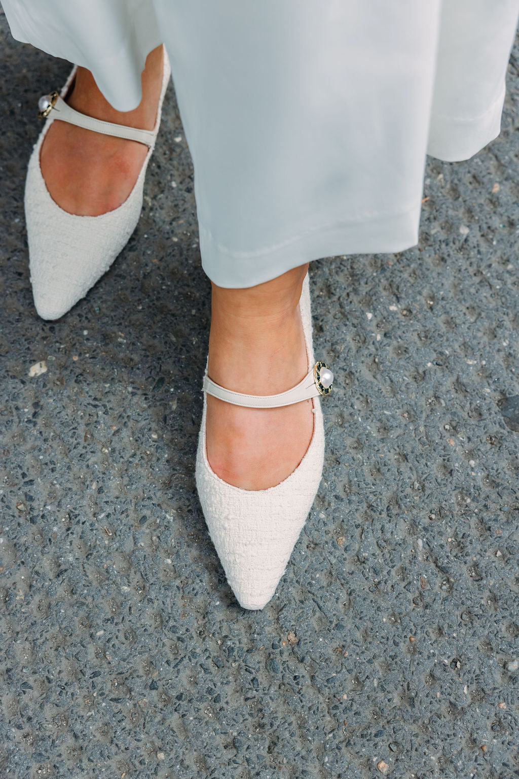 Cream Mary Jane Tweed