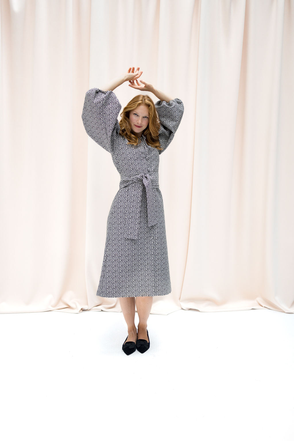 Nero-Nero Samt Schleifenloafer Pointy