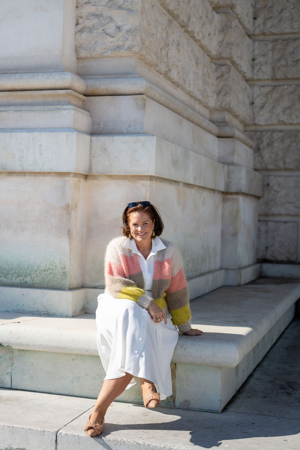 Nude Woven Schleifenloafer Pointy