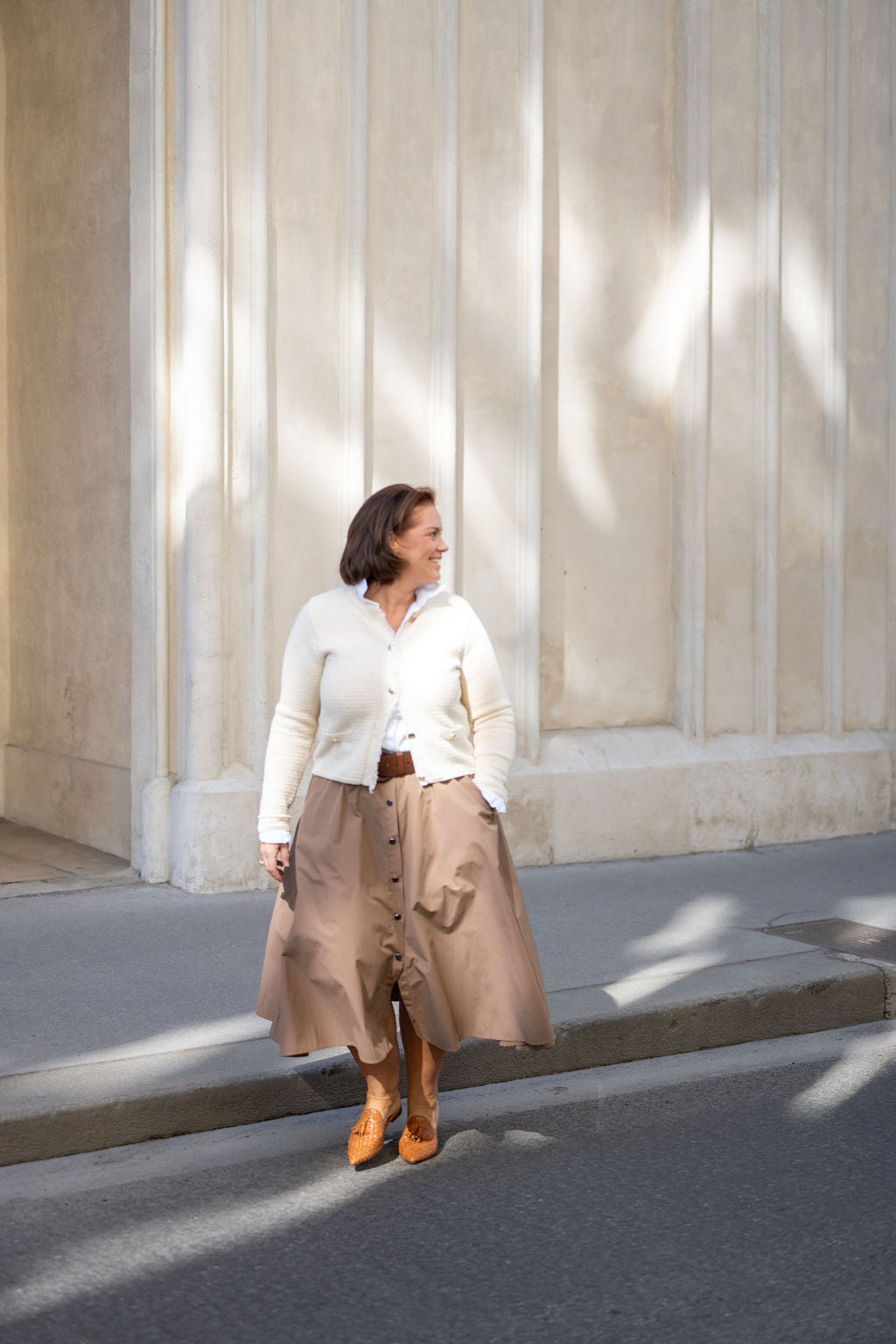 Tan Woven Tassel Mules