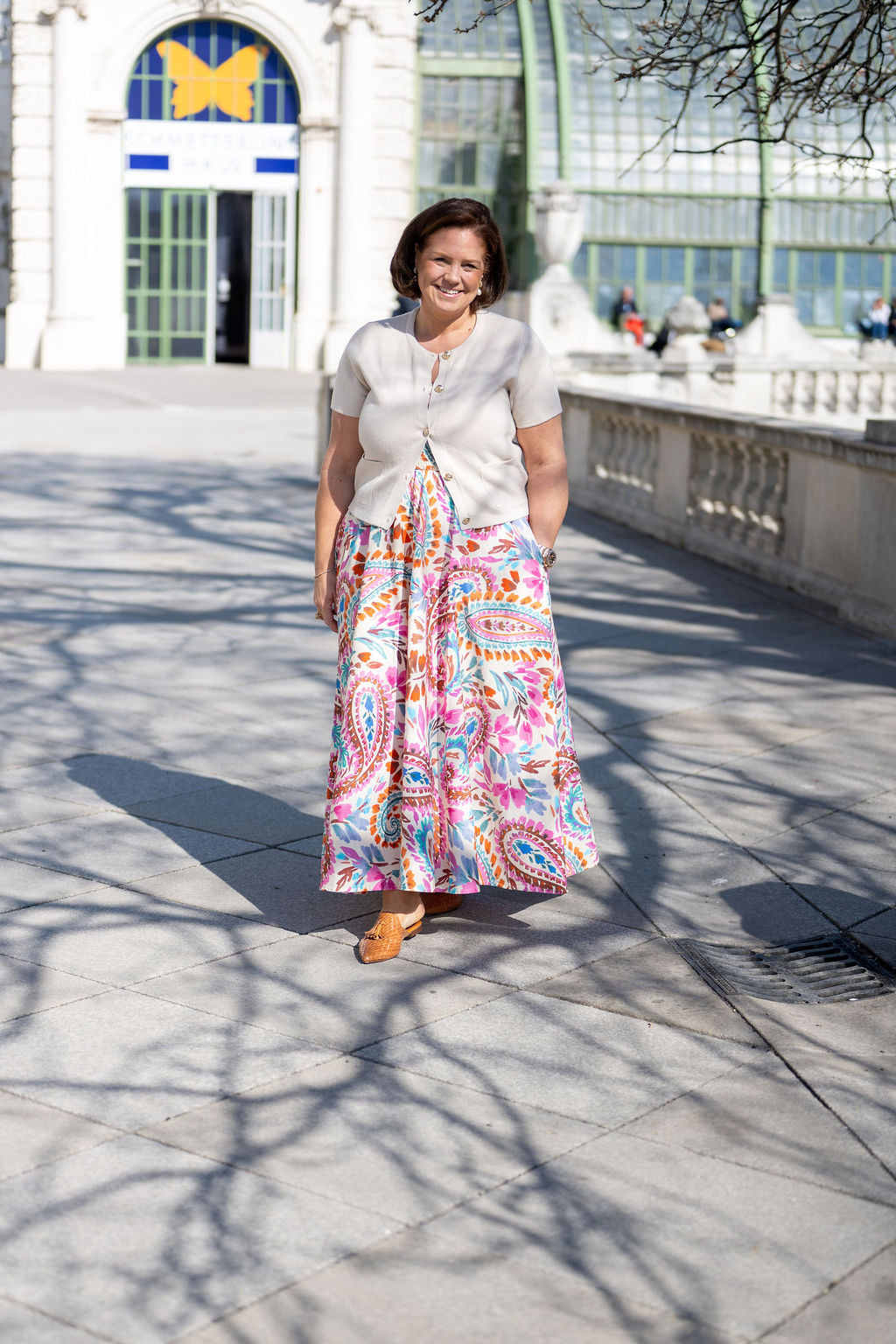 Tan Woven Tassel Mules