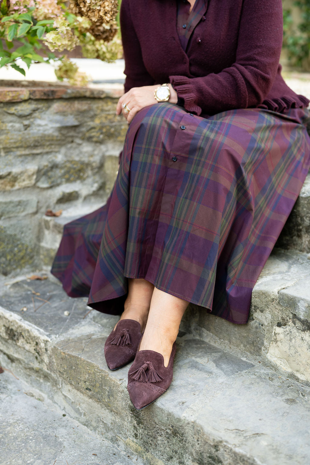 Bordeaux Budapester Tasselloafer Pointy