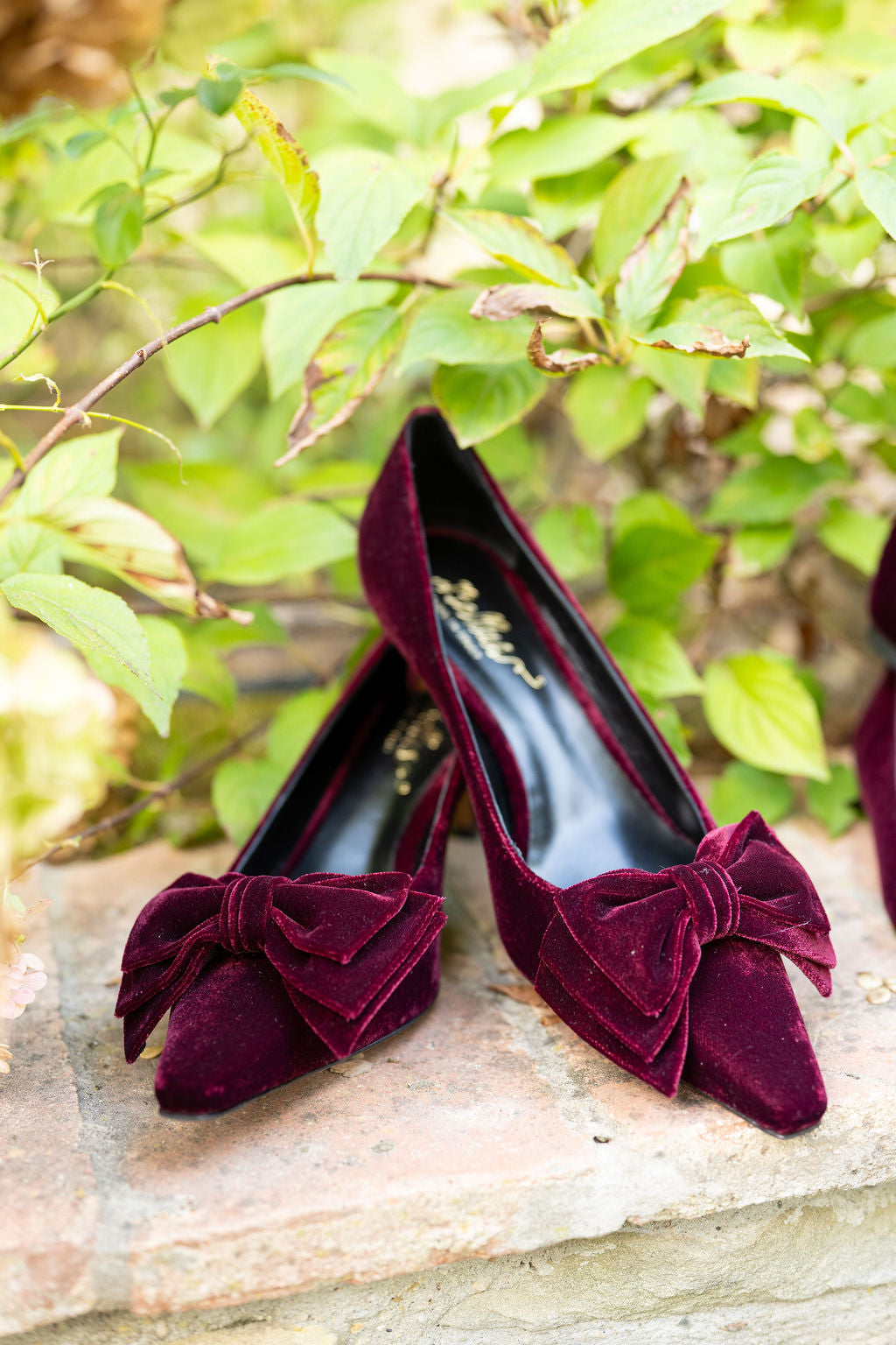 Rubino Velvet Schleifen Pumps