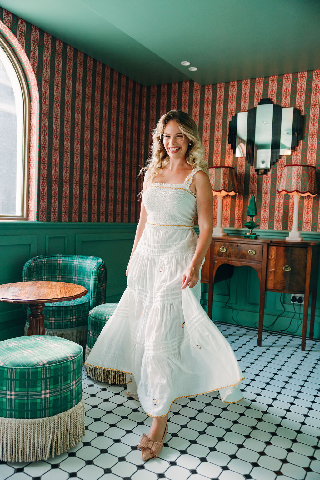 Nude Woven Schleifenloafer Pointy