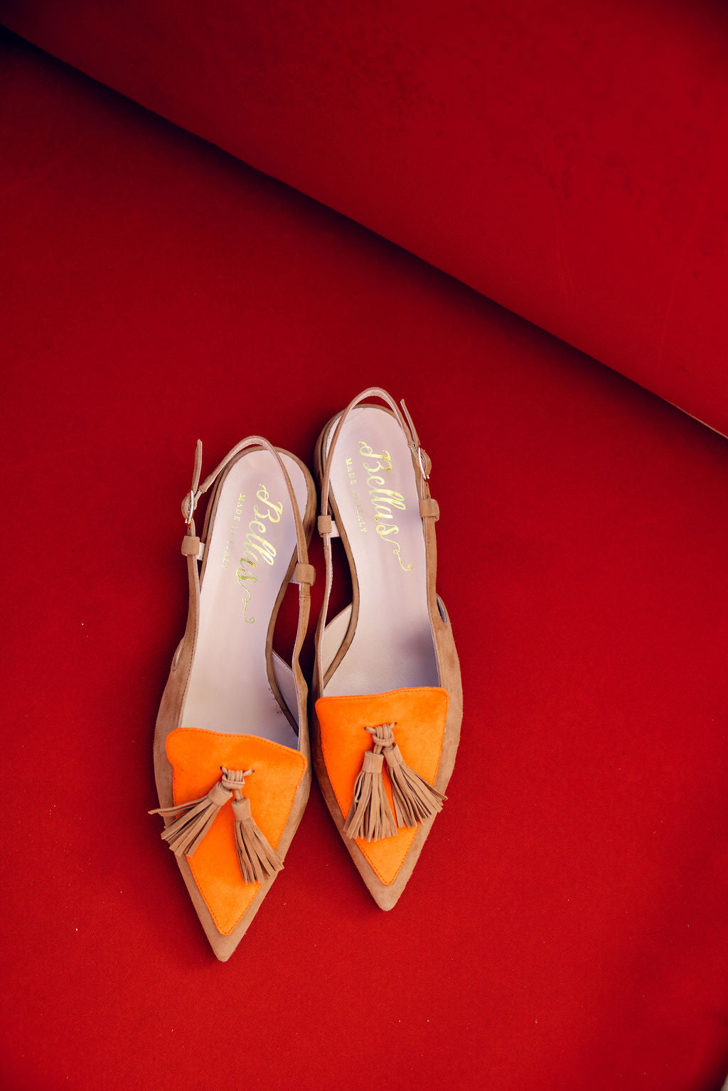 Tan-Mandarino Tassel Slingback