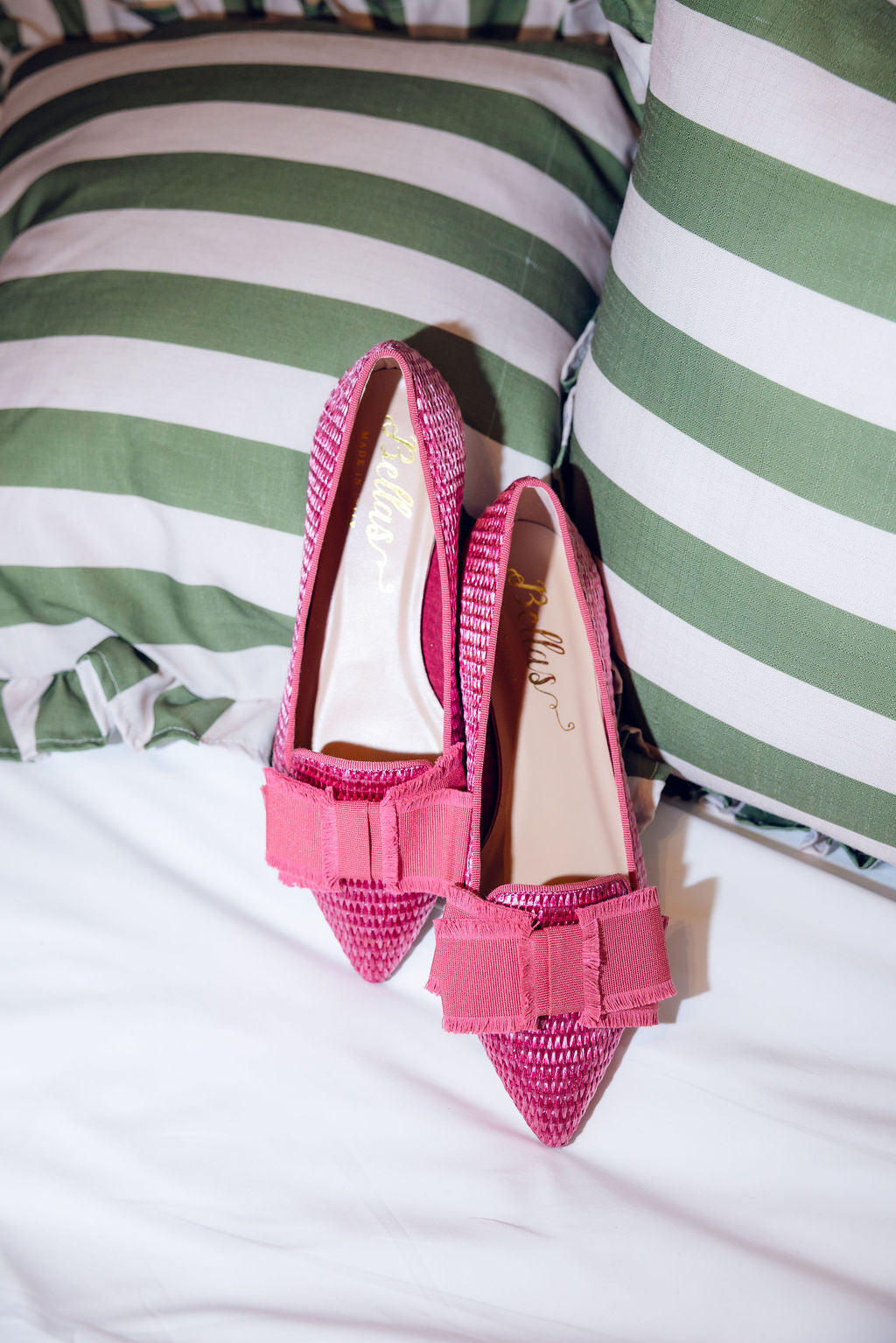 Rosa Raffia Schleifenloafer Pointy