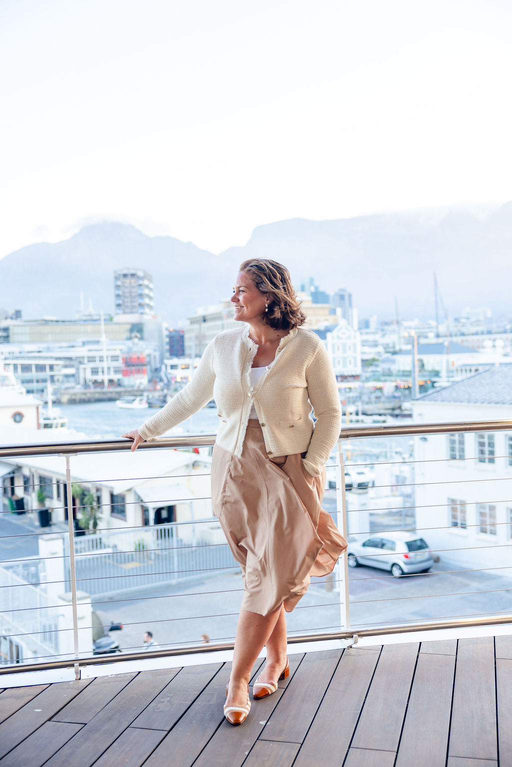 Cognac Stripes Slingback