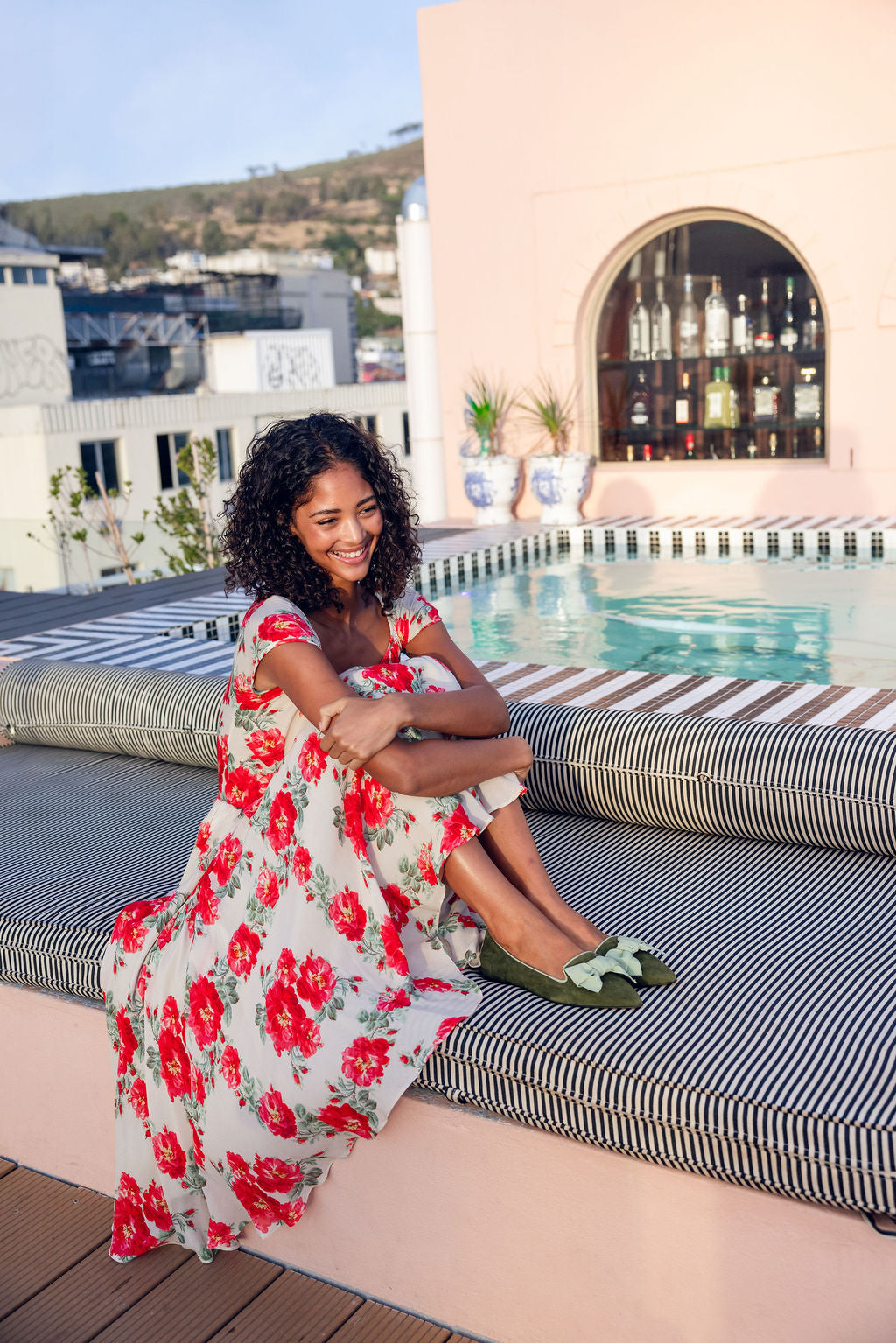 Khaki-Salvia Schleifenloafer Pointy