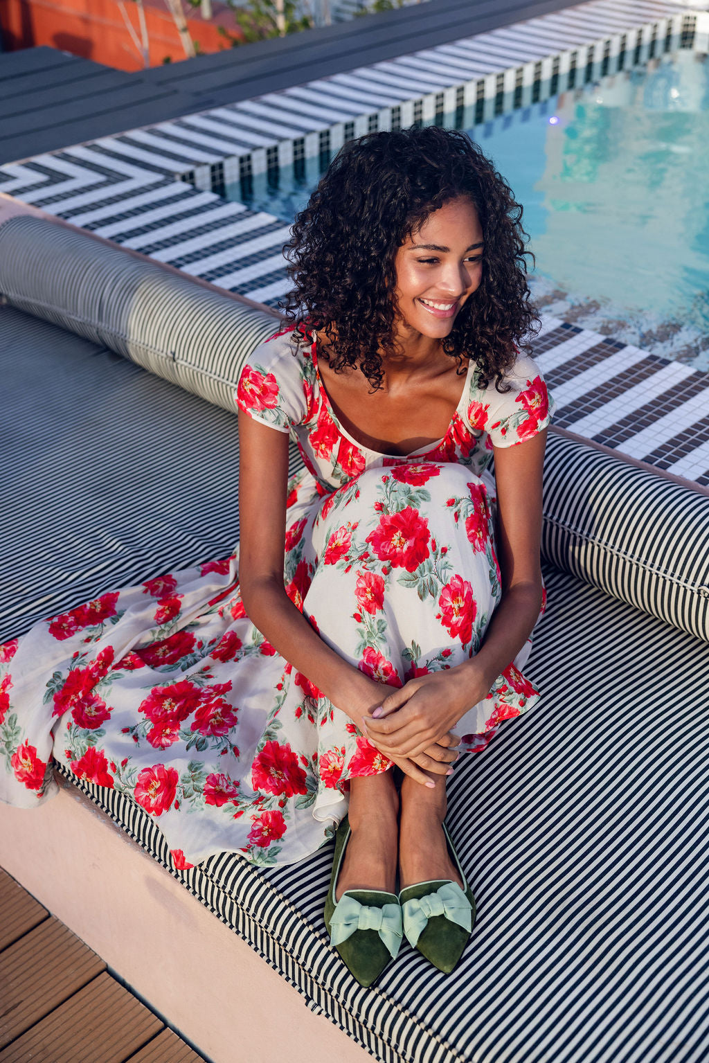 Khaki-Salvia Schleifenloafer Pointy