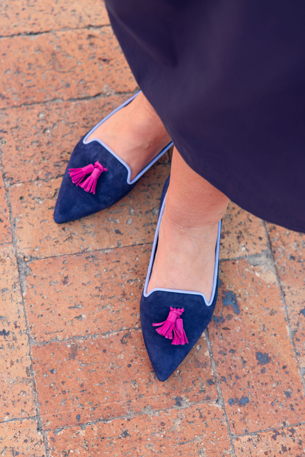 Copiativo-Hot Pink-Onda Tasselloafer Pointy (kurzer Tassel)