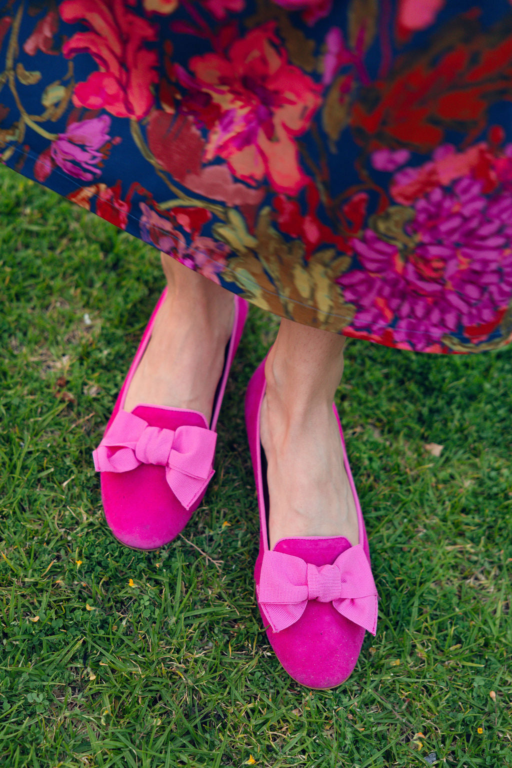Hot Pink-Shocking Schleifenloafer
