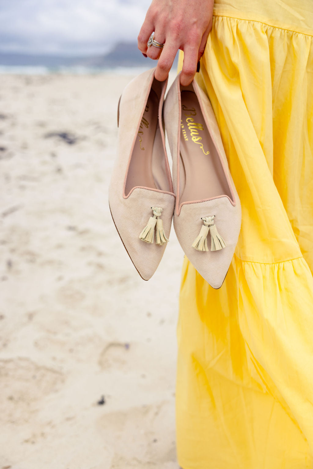 Peach-Citrus-Rose Tasselloafer Pointy (kurzer Tassel)