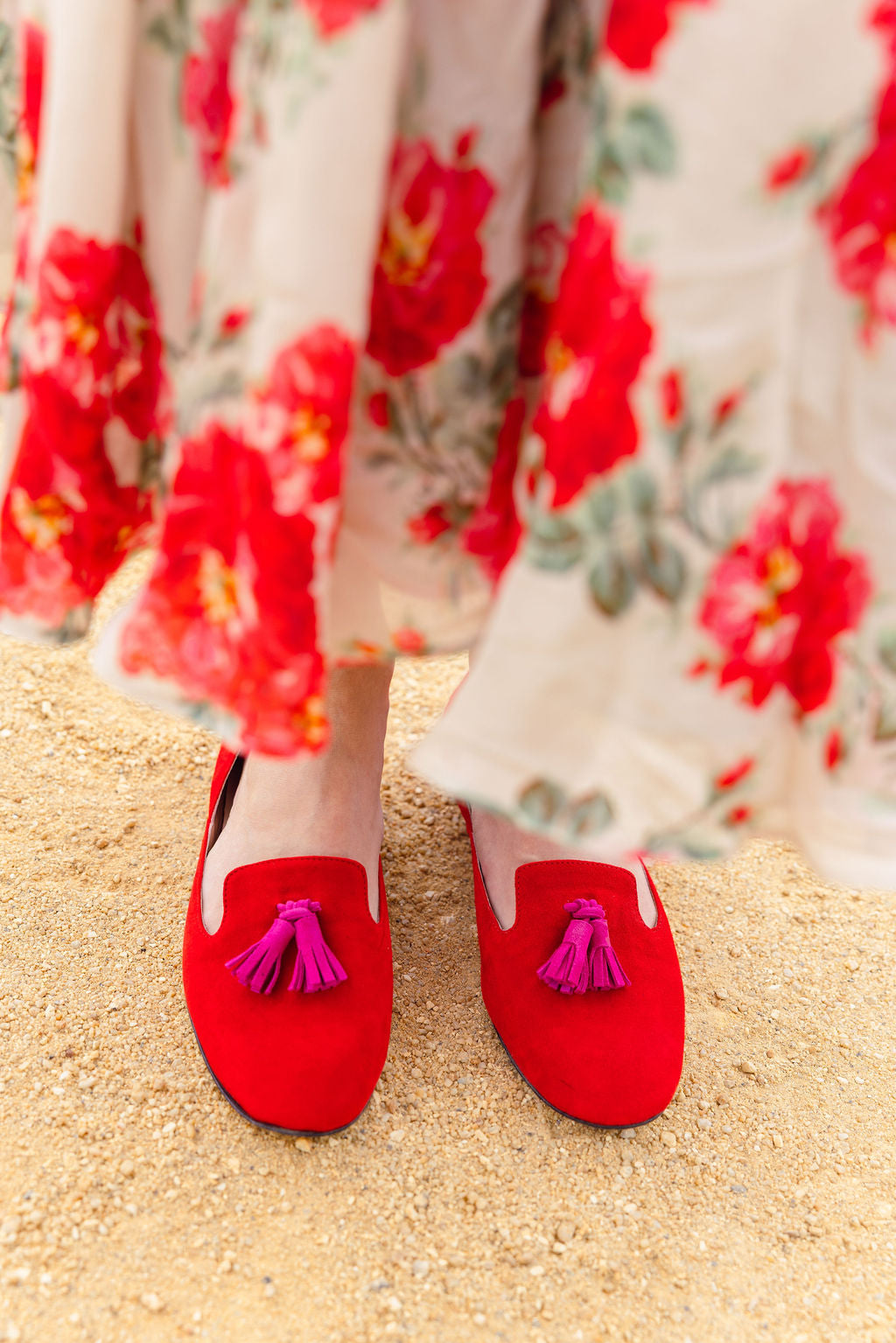 Blood-Hot Pink Summer Tasselloafer